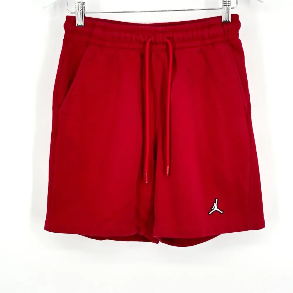 Nike Air Jordan Shorts Mens Small Fleece Sweats Basketball Athletic Gym Logo Red